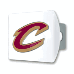 Cleveland Cavaliers White Metal Hitch Cover with  3D Color Emblem