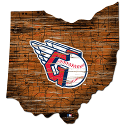 Cleveland Guardians 24in. Distressed State w/Logo Sign