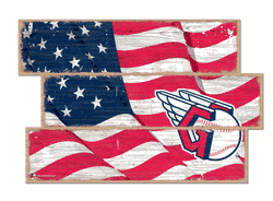 Cleveland Guardians American Flag 3 Plank