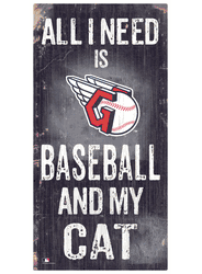 Cleveland Guardians Baseball and My Cat 6x12 Sign