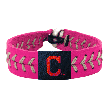 Cleveland Guardians Bracelet Classic Baseball Pink C Logo Silver Thread CO