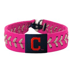 Cleveland Guardians Bracelet Classic Baseball Pink C Logo Silver Thread CO