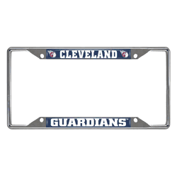 Cleveland Guardians Chrome Metal License Plate Frame, 6.25in x 12.25in