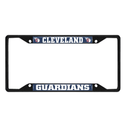 Cleveland Guardians Metal License Plate Frame Black Finish