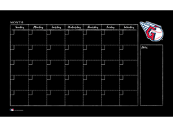 Cleveland Guardians Monthly Chalkboard with frame & clothespins 11x19 Sign