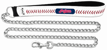 Cleveland Guardians Pet Leash Leather Chain Baseball Size Large