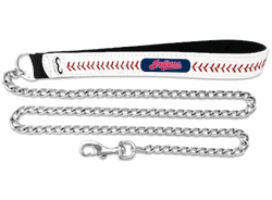 Cleveland Guardians Pet Leash Leather Chain Baseball Size Large
