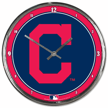 Cleveland Guardians Round Chrome Wall Clock