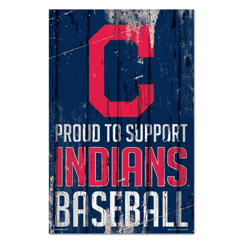 Cleveland Guardians Sign 11x17 Wood Proud to Support Design