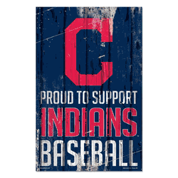 Cleveland Guardians Sign 11x17 Wood Proud to Support Design