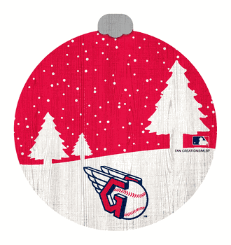 Cleveland Guardians Snow Scene Ornament