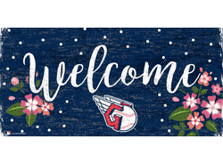 Cleveland Guardians Welcome Floral 6x12 Sign