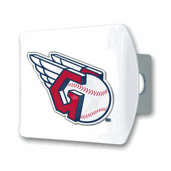 Cleveland Guardians White Metal Hitch Cover with  3D Color Emblem