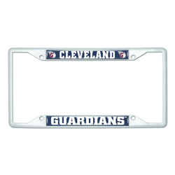 Cleveland Guardians White Metal License Plate Frame - 6.25"x12.25"
