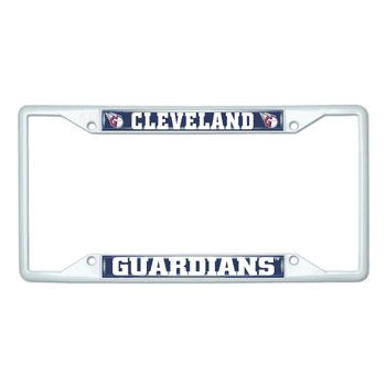 Cleveland Guardians White Metal License Plate Frame - 6.25