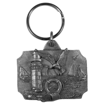 Coastal View Antiqued Key Chain