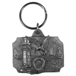 Coastal View Antiqued Key Chain