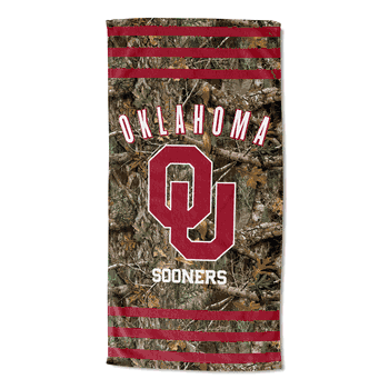 NCAA Oklahoma Sooners Real Tree Stripes Beach Towel