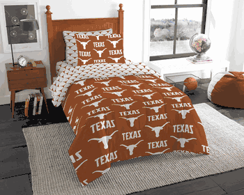 NCAA Rotary Texas Longhorns 5 PC Twin Bed In Bag Set