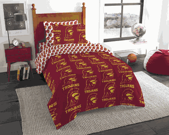 NCAA Rotary USC Trojans 5 PC Twin Bed In Bag Set