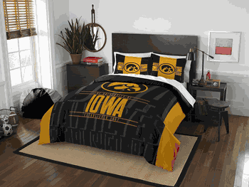 NCAA Iowa Hawkeyes Modern Take F/Q Comforter Set