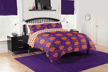 NCAA Clemson Tigers Full Rotary Bed In A Bag Set