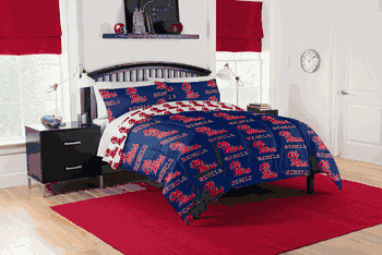 NCAA Mississippi Rebels Ole Miss Full Rotary Bed In A Bag Set