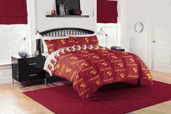 NCAA USC Trojans Full Rotary Bed In A Bag Set