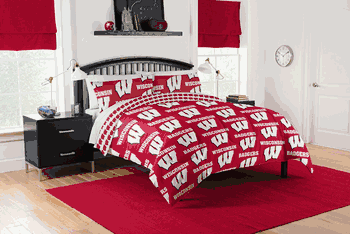 NCAA Wisconsin Badgers Badgers Full Rotary Bed In A Bag Set