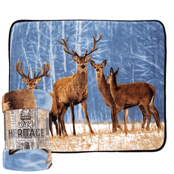 Cold Snap Wilderness Raschel Throw Blanket 60x80Inches