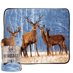 Cold Snap Wilderness Raschel Throw Blanket 60x80Inches