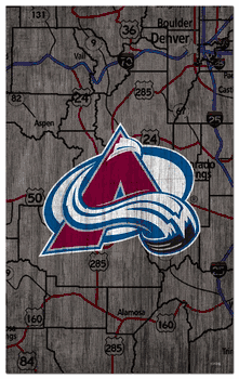 Colorado Avalanche 11x19 City Map Sign
