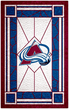 Colorado Avalanche 11x19 Stained Glass Wood Sign