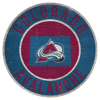 Colorado Avalanche 12in. Circle w/State Sign