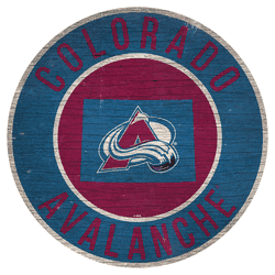 Colorado Avalanche 12in. Circle w/State Sign