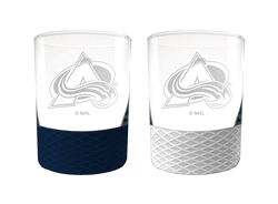 Colorado Avalanche 2pc Laser Etched Commissioner Rocks Glass Set