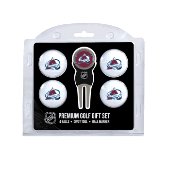 Colorado Avalanche 4 Ball Gift Set + Divot Tool & Marker
