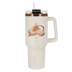 Colorado Avalanche 40oz Crme and Copper Colossus Travel Mug with Straw