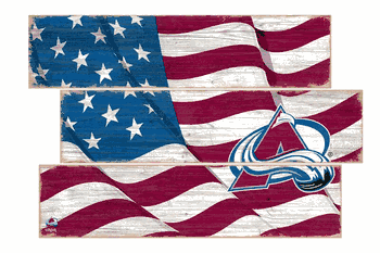 Colorado Avalanche American Flag 3 Plank