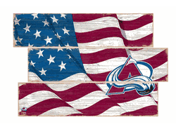 Colorado Avalanche American Flag 3 Plank