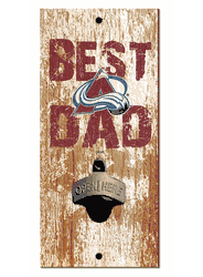 Colorado Avalanche Best Dad Bottle Opener   Wood Sign