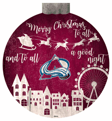 Colorado Avalanche Christmas Village 12in Wall Art