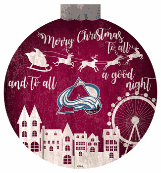 Colorado Avalanche Christmas Village 12in Wall Art