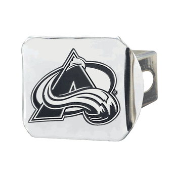 Colorado Avalanche Chrome Metal Hitch Cover with Chrome Metal 3D Emblem