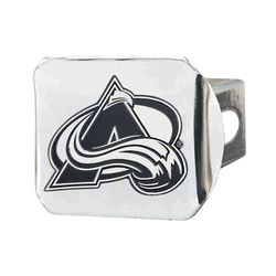 Colorado Avalanche Chrome Metal Hitch Cover with Chrome Metal 3D Emblem