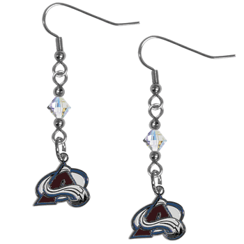 Colorado Avalanche Crystal Dangle Earrings