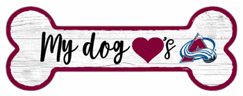 Colorado Avalanche Dog Bone 6x12 Sign