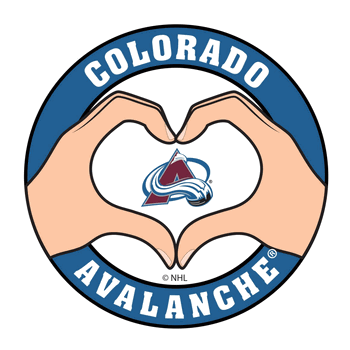 Colorado Avalanche Heart Hands Decal