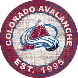 Colorado Avalanche Heritage 24" Distressed Round Sign