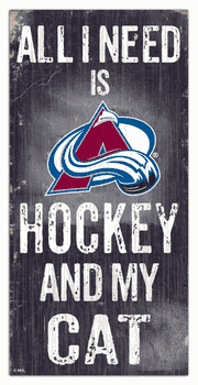 Colorado Avalanche Hockey and My Cat 6x12 Sign